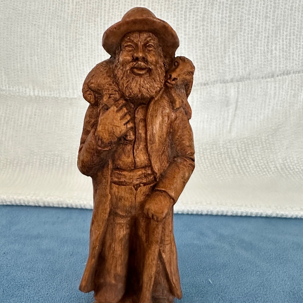 Handgemalt, Vintage, wood, hand carved figurine, made in France
